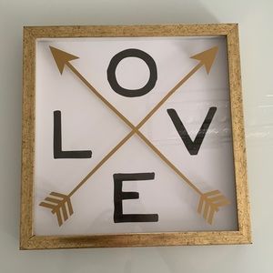 Love wall artwork in gold, white & black